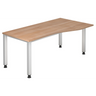 Bureau QUEO 18 S aspect noyer avec pieds argentés de hjh OFFICE PRO
