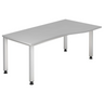 Bureau réglable en hauteur QUEO 18 S en gris avec un plateau incurvé de hjh OFFICE PRO