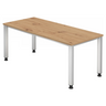 Bureau QUEO 19 S en chêne noueux avec pieds blancs réglables en hauteur de hjh OFFICE PRO