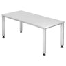 Bureau blanc QUEO 19 S avec un plateau rectangulaire et quatre pieds de hjh OFFICE PRO