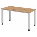 Bureau réglable en hauteur QUEO 614 S en chêne noueux avec pieds argentés de hjh OFFICE PRO