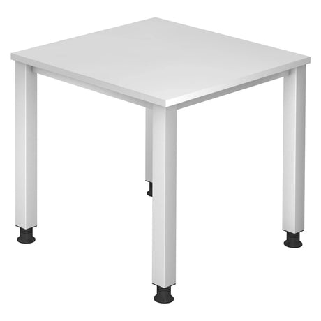 Bureau réglable en hauteur QUEO 8 S en blanc avec plateau carré de hjh OFFICE PRO