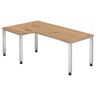 Bureau réglable en hauteur QUEO 82 S en chêne noueux avec pieds blancs de hjh OFFICE PRO