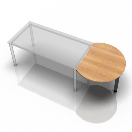 Table d'appoint RA60 G / RA80 G / RA160 G aspect noyer avec plateau semi-circulaire de hjh OFFICE PRO
