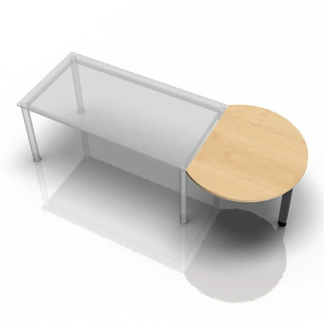 Table d'appoint RA60 G / RA80 G / RA160 G aspect érable avec un plateau semi-circulaire et des pieds en métal de hjh OFFICE PRO