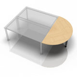 Table d'appoint RA60 G / RA80 G / RA160 G effet érable avec plateau semi-circulaire de hjh OFFICE PRO