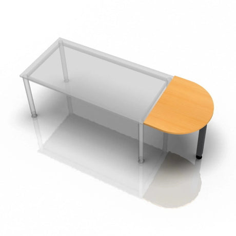 Table d'appoint RA60 G / RA80 G / RA160 G avec plateau semi-circulaire couleur hêtre et structure argentée de hjh OFFICE PRO