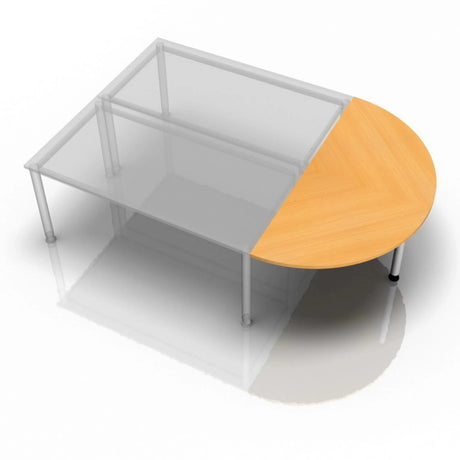 Table d'appoint RA60 / RA80 / RA160 aspect hêtre avec plateau demi-lune de hjh OFFICE PRO