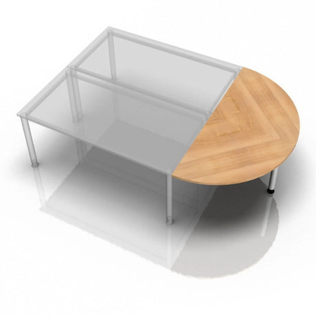 Table d'appoint RA60 / RA80 / RA160 avec plateau effet noyer et pieds argentés de hjh OFFICE PRO