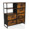 Commode RAGALA en chêne fumé avec cadre en métal noir et cinq tiroirs de hjh LIVING