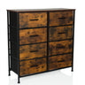 Commode RAGALA LIGHT en chêne fumé avec huit tiroirs et une structure en métal noir de hjh LIVING