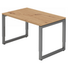 Bureau réglable en hauteur REGO 12 G en chêne rustique avec piètement métallique gris de hjh OFFICE PRO