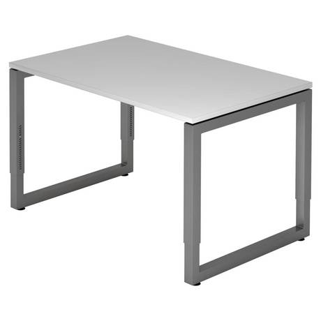Bureau réglable en hauteur REGO 12 G en gris et graphite avec plateau rectangulaire de hjh OFFICE PRO