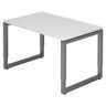 Bureau réglable en hauteur REGO 12 G avec plateau blanc et piétement graphite de hjh OFFICE PRO