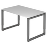 Bureau réglable en hauteur REGO 12 G en gris et graphite avec plateau rectangulaire de hjh OFFICE PRO