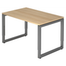 Bureau réglable en hauteur REGO 12 G en chêne et graphite avec piètement en U de hjh OFFICE PRO