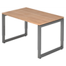 Bureau réglable en hauteur REGO 12 G aspect noyer avec structure métallique grise de hjh OFFICE PRO