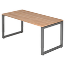 Bureau réglable en hauteur REGO 16 G aspect noyer avec structure gris graphite de hjh OFFICE PRO