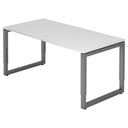 Bureau réglable en hauteur REGO 16 G avec plateau blanc et piètement graphite de hjh OFFICE PRO