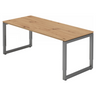 Bureau réglable en hauteur REGO 19 G en chêne noueux avec piètement métallique graphite de hjh OFFICE PRO