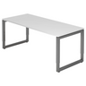 Bureau réglable en hauteur REGO 19 G avec plateau blanc et piètement graphite de hjh OFFICE PRO