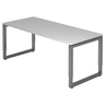 Bureau réglable en hauteur REGO 19 G en gris et graphite avec plateau rectangulaire de hjh OFFICE PRO