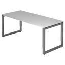 Bureau réglable en hauteur REGO 19 G en gris et graphite avec plateau rectangulaire de hjh OFFICE PRO