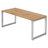 Bureau réglable en hauteur REGO 19 S en chêne noueux avec structure argentée de hjh OFFICE PRO