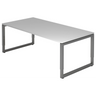 Bureau réglable en hauteur REGO 2E G en gris et graphite avec plateau rectangulaire de hjh OFFICE PRO