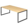Bureau réglable en hauteur REGO 2E G en érable et graphite avec piètement en U de hjh OFFICE PRO