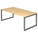 Bureau réglable en hauteur REGO 2E G en érable et graphite avec piètement en U de hjh OFFICE PRO