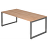 Bureau réglable en hauteur REGO 2E G aspect noyer avec piètement graphite de hjh OFFICE PRO