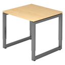 Bureau réglable en hauteur REGO 8 G en érable et graphite avec plateau carré de hjh OFFICE PRO