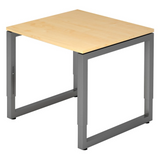 Bureau réglable en hauteur REGO 8 G en érable et graphite avec plateau carré de hjh OFFICE PRO