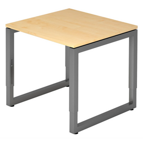 Bureau réglable en hauteur REGO 8 G en érable et graphite avec plateau carré de hjh OFFICE PRO
