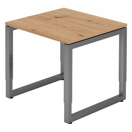 Bureau réglable en hauteur REGO 8 G avec plateau en frêne et structure graphite de hjh OFFICE PRO