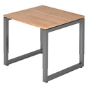 Bureau réglable en hauteur REGO 8 G avec plateau effet noyer et piètement gris graphite de hjh OFFICE PRO