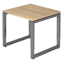 Bureau réglable en hauteur REGO 8 G en chêne et graphite avec plateau carré de hjh OFFICE PRO