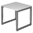 Bureau réglable en hauteur REGO 8 G en gris et graphite avec plateau carré de hjh OFFICE PRO