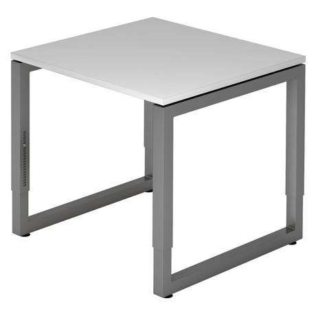 Bureau réglable en hauteur REGO 8 G en gris et graphite avec plateau carré de hjh OFFICE PRO