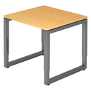 Bureau réglable en hauteur REGO 8 G en hêtre et graphite avec plateau carré de hjh OFFICE PRO