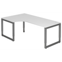 Bureau en L REGO 82 G blanc et graphite avec piètement réglable en hauteur de hjh OFFICE PRO