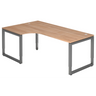 Bureau d'angle réglable en hauteur REGO 82 G aspect noyer avec structure graphite de hjh OFFICE PRO