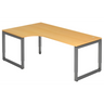 Bureau réglable en hauteur REGO 82 G aspect hêtre avec piètement graphite de hjh OFFICE PRO