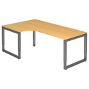 Bureau réglable en hauteur REGO 82 G aspect hêtre avec piètement graphite de hjh OFFICE PRO
