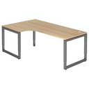 Bureau en L REGO 82 G aspect chêne avec structure gris graphite de hjh OFFICE PRO