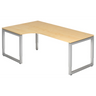 Bureau en L REGO 82 S aspect érable avec structure argentée de hjh OFFICE PRO