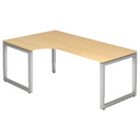 Bureau en L REGO 82 S aspect érable avec structure argentée de hjh OFFICE PRO