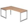Bureau en L REGO 82 S effet noyer avec structure argentée de hjh OFFICE PRO