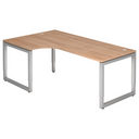 Bureau en L REGO 82 S effet noyer avec structure argentée de hjh OFFICE PRO